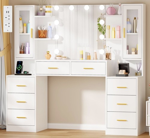 Modern white dressing table - white,