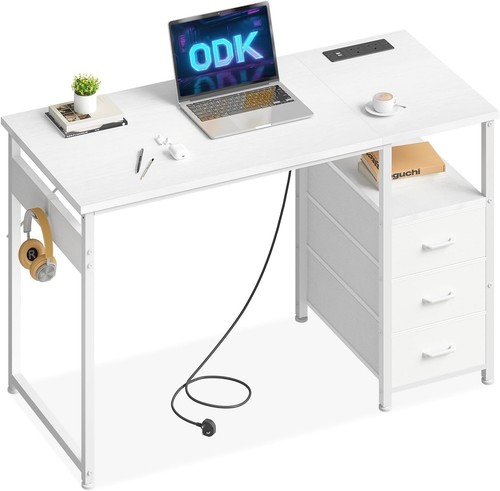 Computer desk with drawers - desk,