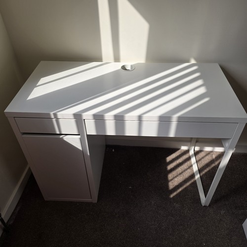 White desk with - white,