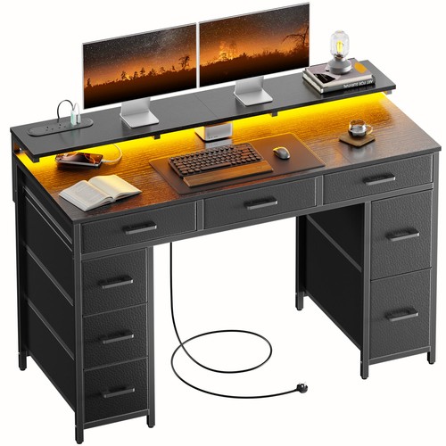 Computer desk with drawers - desk,