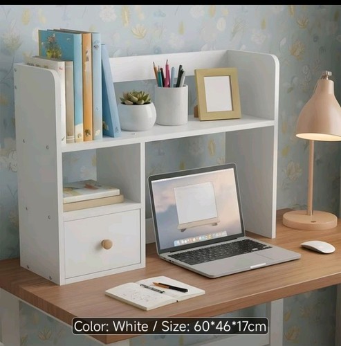 White freestanding desk - freestanding,