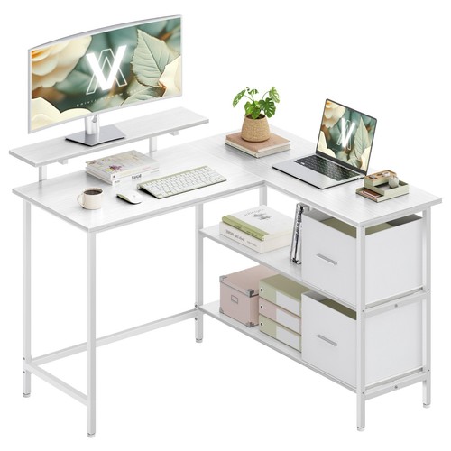 Shaped computer desk with - shaped,