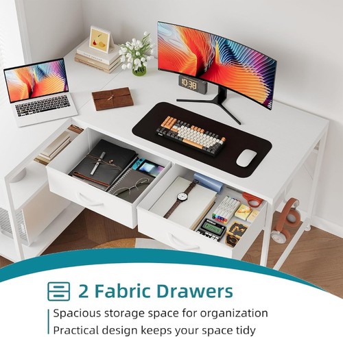 Shaped computer desk with 2 - shaped,