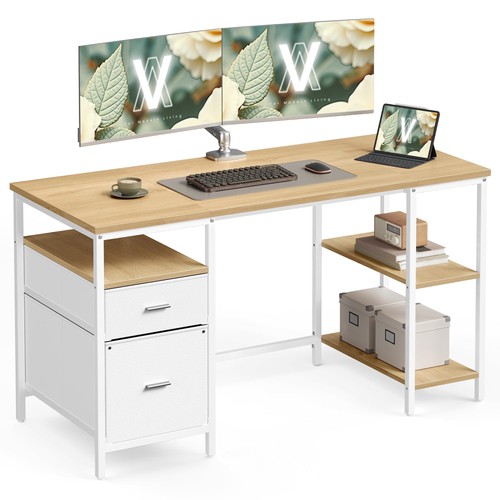 Computer desk with shelves - computer,
