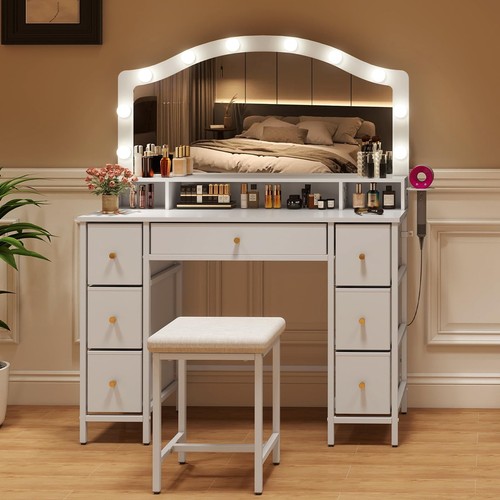 Dressing table with - dressing, stool