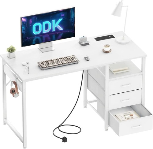 Computer desk with drawers - desk,