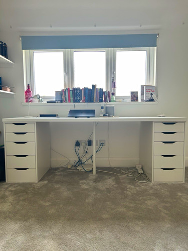 Ikea white mdf computer desk - white,