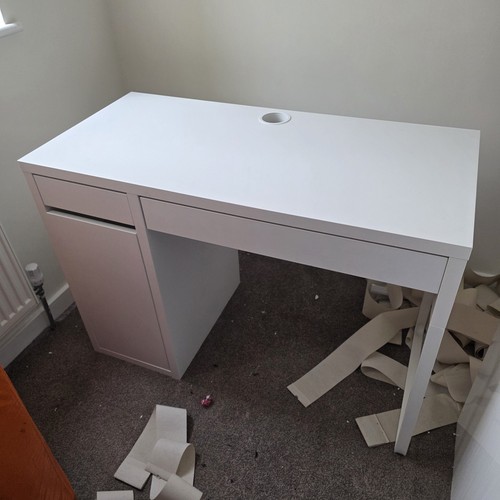 Ikea white desk with drawers - desk,