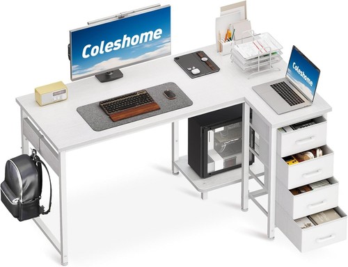 Shaped desk white 120x70cm - l,