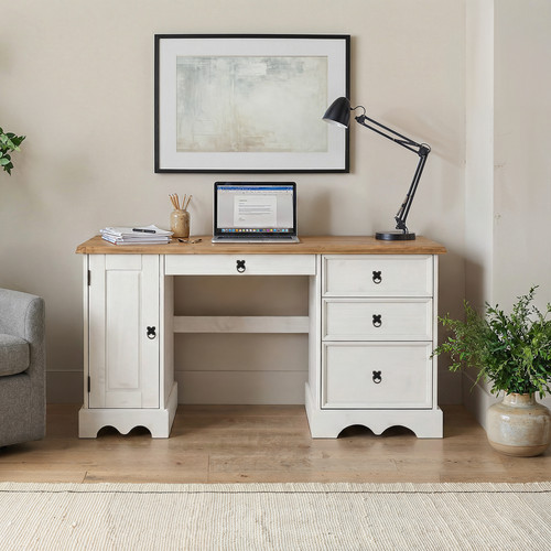 Corona computer desk - desk, white