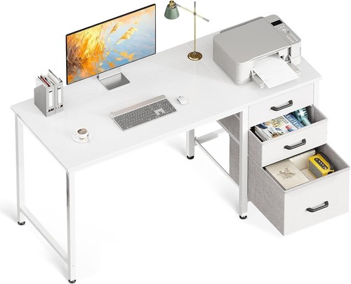 White 120x48 computer desk - white, cm