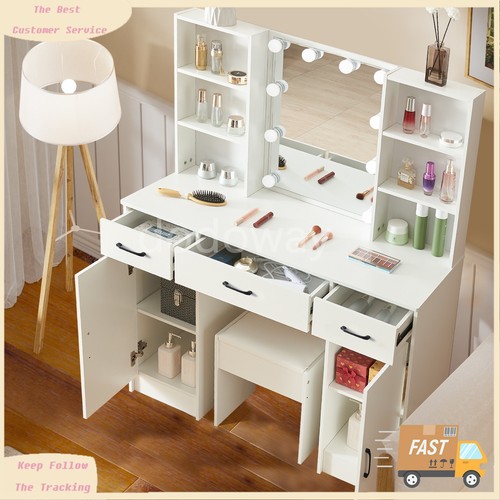 White dressing table with - white,