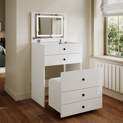 White dressing table makeup - table,