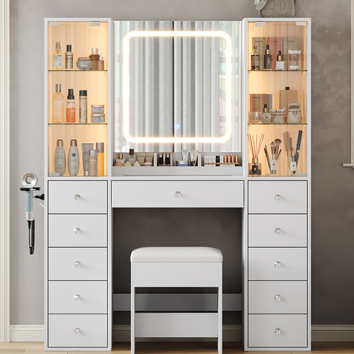Vanity desk with - with, makeup