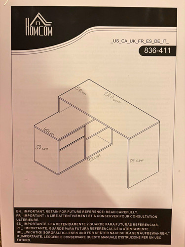 Homcom computer desk drawers - 2,