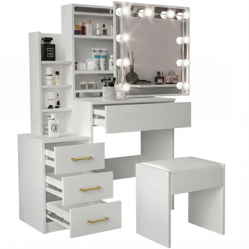 Dressing table with led mirror - with,