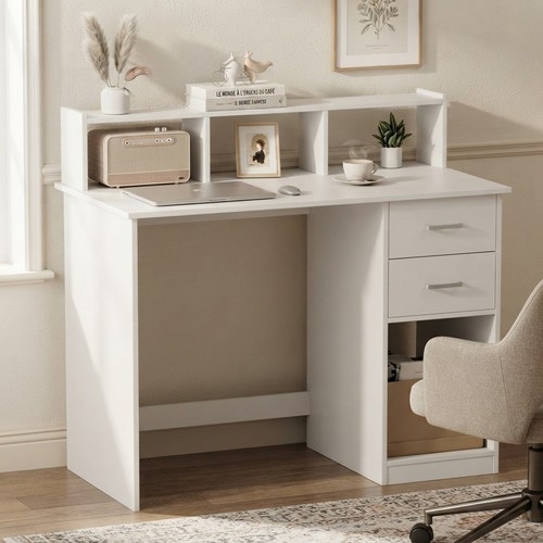 Modern white computer desk - white,