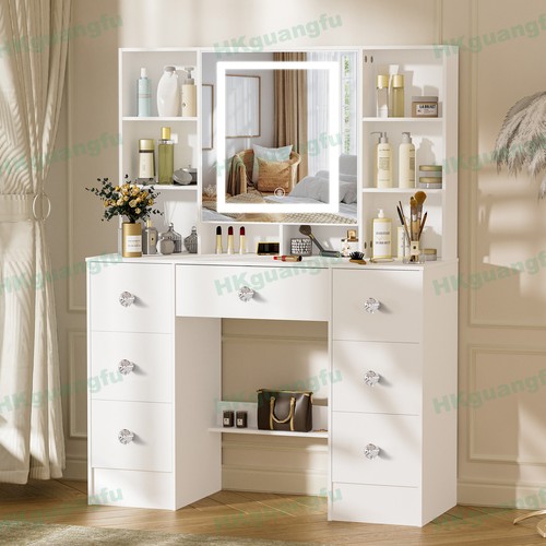 Led lighted dressing table - led,
