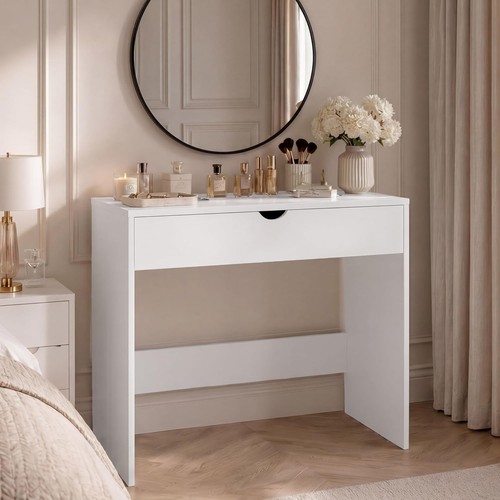 White wooden dressing - wooden, table