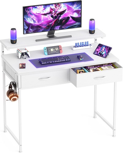 Gaming desk with - with, adjustable